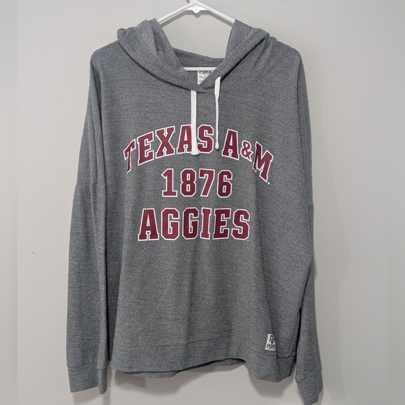 PINK Victorias Secret TEXAS A&M Aggies Hooded Sweatshirt Size Large - Picture 1 of 6